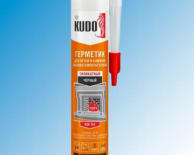 фото Герметик KUDO для камина, силикатный, черный, 280 мл
