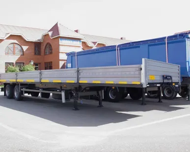 фото Тонар 974613 п/прицеп бортовой (2-х осн,13,6м, 26т, борт оцинк, пневмо)