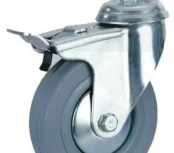 фото Колесо мебельное TECH-KREP Колесная опора поворотная с тормозом Tech-Krep D50 полипропиленовая 148502