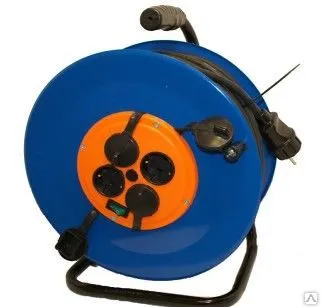 фото Удлинитель на металлической катушке ПВС 3*2,50 с зазем., 4 розетки, 30 м.