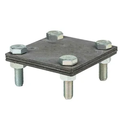 Фото №0 Соединитель "полоса-полоса" 70*70мм с прокладкой 4 болта (РФ)