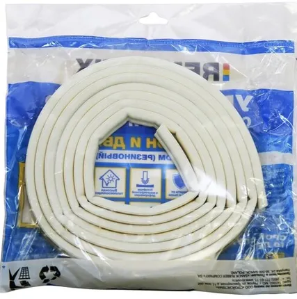 Фото №0 Уплотнитель REMONTIX Лента уплотнительная бытовая Remontix D-профиль белый 9 мм 6 м