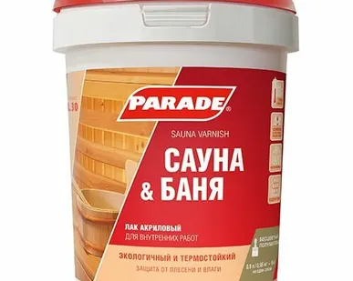 фото Лак для бань и саун Парад L30 полуматовый 2,5 л