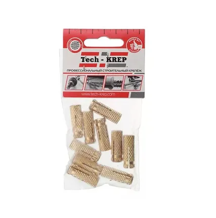 Фото №0 Анкер забиваемый латунный М6 (уп.10шт) пакет Tech-Krep 106744
