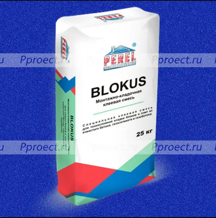 Фото №0 Perel клей монтажный для блоков KS Blockus 0318 25кг Завод PEREL