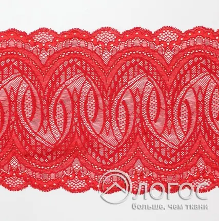 Фото №0 Кружево стрейч гипюр арт. 65007, красный