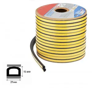 фото Уплотнитель, профиль "D" 21х15 мм 1/50м. (АА)