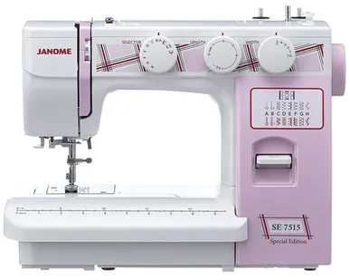 фото Швейная машина Janome SE 7515, белый/розовый