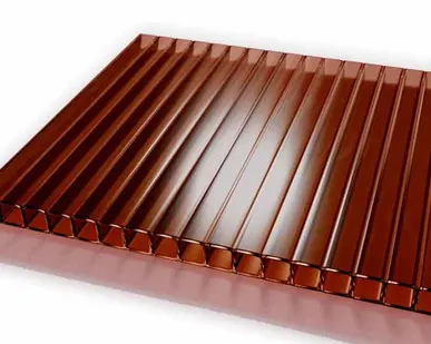 фото Сотовый поликарбонат 2100х6000х6мм (бронза коричневая) Соталайт 0,86кг/м2