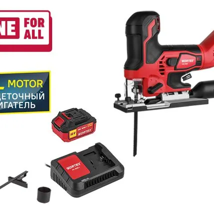 Фото №0 Лобзик бесщеточный аккумуляторный Wortex CJS 1330/4, 18 В, 1 АКБ х 4 Ач, пропил 8/135 мм, кейс