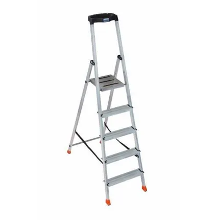 Фото №0 Стремянка Krause Safety с большой полкой  5 ступеней