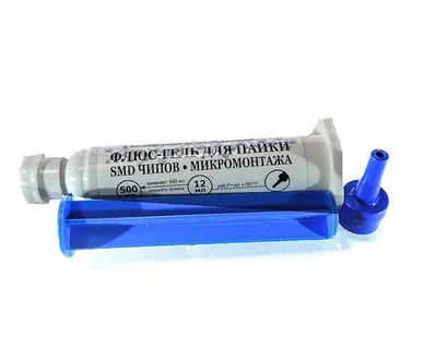 фото Флюс-гель Для пайки SMD чипов и микромонтажа в пром. шприце 12мл. (красный)
