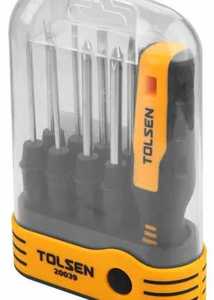 Фото №0 Отвертка со сменными вставками (битами), 8 в 1 TOLSEN TT20039s