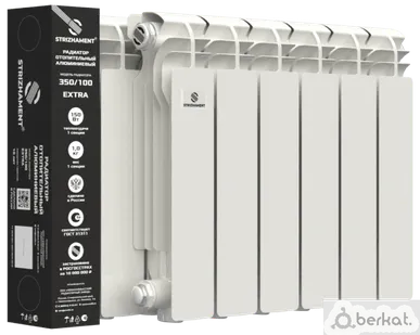 фото Радиатор алюминиевый "STRIZHAMENT" 350/100 10 секций ЭКСТРА (10кг,160Вт)