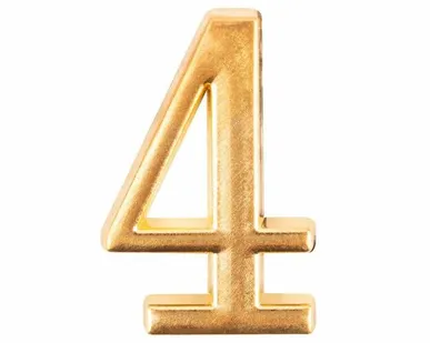 фото Табличка РОС 67294 цифры металлические ''4'' золото