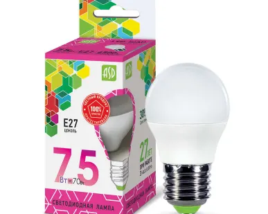 фото Лампа светодиодная LED-ШАР-standard 7.5Вт 230В E27 6500К 675Лм ASD 4690612019154
