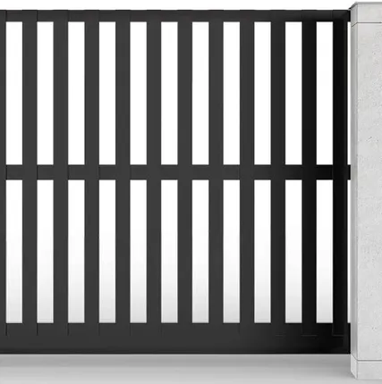 Фото №0 Откатные ворота ал-профиль черные вертикальные 3000х2000 мм