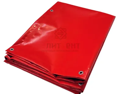 фото Укрывной тент полог из ткани ПВХ Китай 630 г/м2 красный