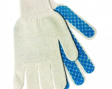 фото Перчатки х/б, ПВХ шахматный облив