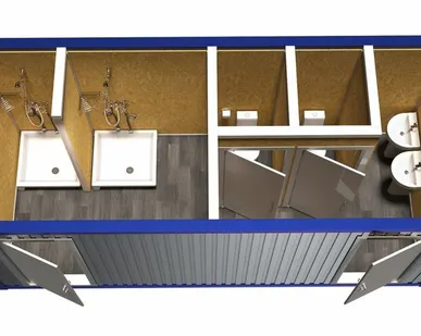 фото Бытовка сантехническая с душевыми и туалетами тип 1 модель: ВМ-БТ15