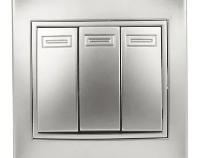 фото Выключатель 3-кл. СП Plano 10А IP20 1-106-03 250В алюм. Intro Б0030050