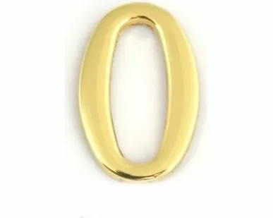 фото Цифра для обозначения номера квартиры, металлическая Золото "0" FIT 67290