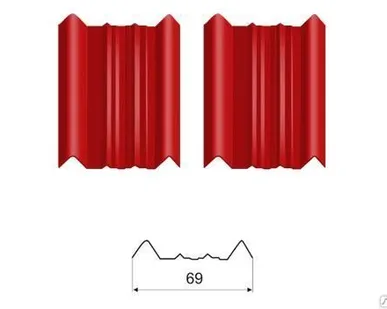 фото Металлический штакетник ШТ-69 3003 красный рубин
