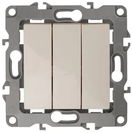 Фото №0 Механизм выключателя 3-кл. СП Эра12 10А IP20 12-1107-02 250В 10AX сл. кость Эра Б0014670