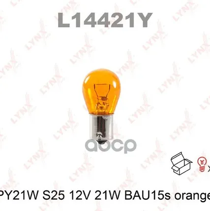 Фото №0 Лампа Py21w 12V Bau15s Orange LYNXauto арт. L14421Y