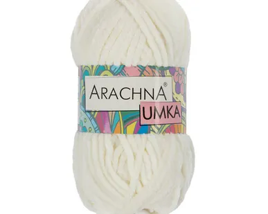 фото Пряжа ARACHNA "UMKA" 100% полиэстер 100 г 120 м №02 молочный