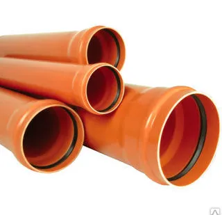 фото Труба ф160 с раструбом L=3 м рыжая нар.канализ.толщ.ст.4.9