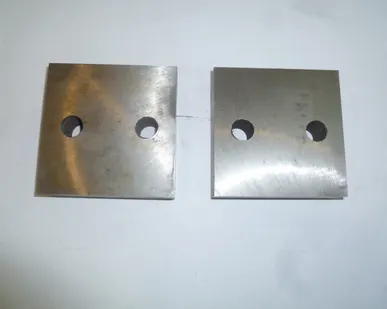 фото Нож для резчика арматуры ТСС GQ-50,A.N (к-т из 2-х деталей  с 2 отверстиями М16,90х90х26 мм)