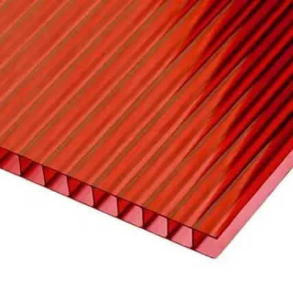 Фото №0 Сотовый поликарбонат "SOTALUX" Красный 4 мм