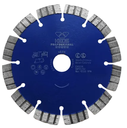 Фото №0 Диск алмазный KEOS Professional сегментный (бетон) 150мм/22,23 (DBP02.150)