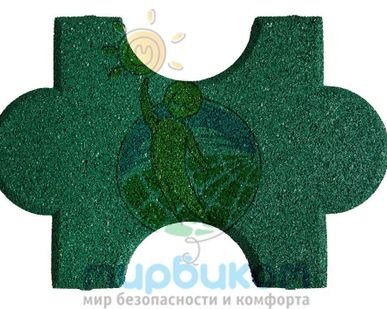 фото Резиновая тротуарная плитка (брусчатка) "Пазл"