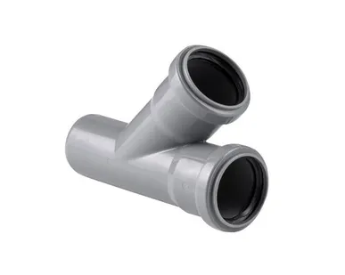 фото Тройник ВК ПП 40/40х67, серый,S
