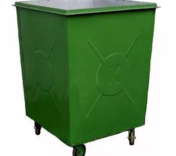 фото Контейнер для мусора ТБО 0,75 м3 с крышкой, колёса, металл 1,5 мм,от 25 шт.