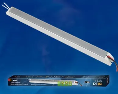 фото Блок питания UET-VAT-036A20 12V IP20 Блок питания ультратонкий, 36Вт. Металлический корпус. TM Uniel