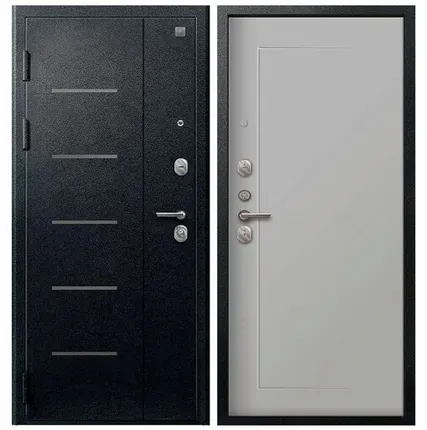 Фото №0 Дверь входная V-03 (Центурион) металл/МДФ, Черный муар/Кашемир сильвер 2050х860мм, ЛЕВАЯ (2025)