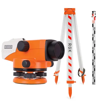 Фото №0 Комплект оптический нивелир RGK N-38 + штатив S6-N + рейка RGK TS-7