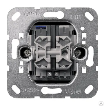 Фото №0 014500 GIRA выключатель двухклавишный с подсветкой 10AX 250V
