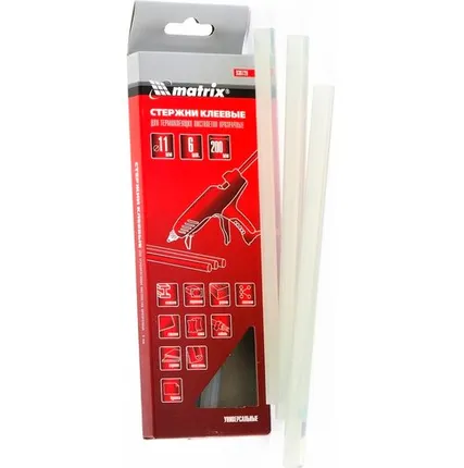 Фото №0 Стержень клеевой 11х200 мм прозрачный 6 шт Matrix 930720