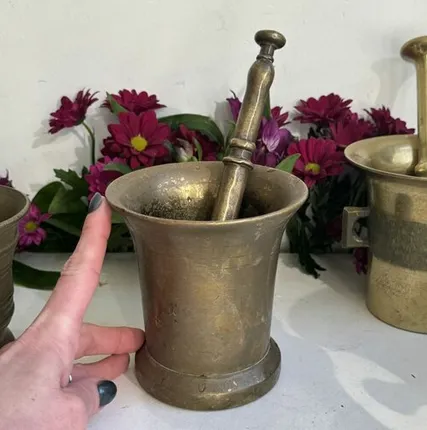 Фото №0 Ступка с пестиком 12 см латунь