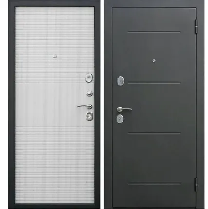 Фото №0 Дверь входная Гарда 7,5см (Ferroni) металл/МДФ, Серебро/Белый ясень 2050х860мм, правая