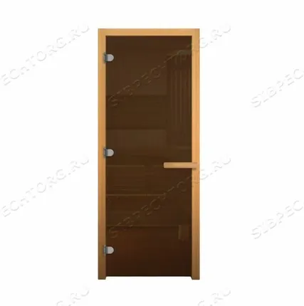 Фото №0 Дверь стекло Бронза 1,8/0,7(8мм,3петли)Осина Везувий