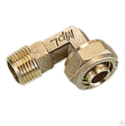 Фото №0 Угольник обжимной 16х1/2, латунный, с наружной резьбой, удлиненный VALTEC