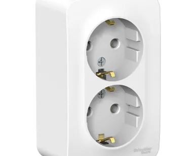 фото Розетка 2-м ОП BLANCA 16А 250В без шторок с заземл. изол. пласт. бел. SchE BLNRA010211