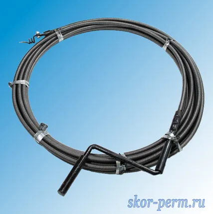 Фото №1 Трос сантехнический 14 мм, длина 20 м с ручкой и насадкой