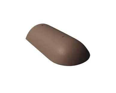 фото Цементно-песчаная начальная хребтовая черепица BRAAS для профиля Франкфуртская и Таунус, темно-коричневая