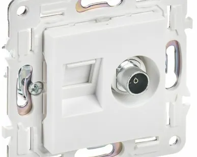 фото SKANDY Розетка двойная TV+RJ45 кат.5E SK-A14W арктический белый IEK